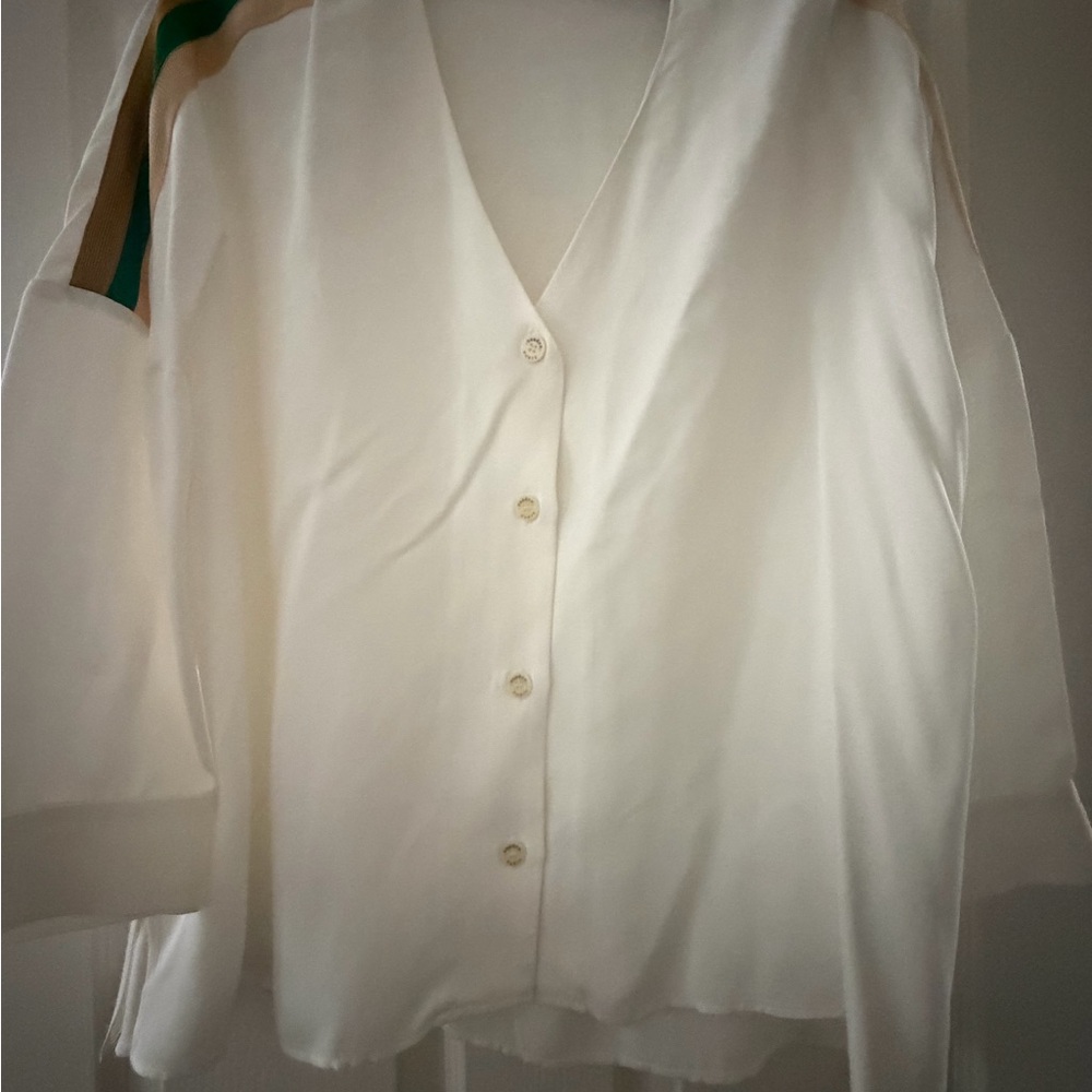 Sandro NWT Elegant White Button-Up Women's Top